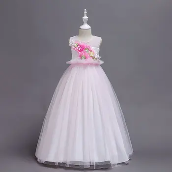 

Big girls Flower dress Kids Birthday party wedding Prom Princess dress for elegant Teen girls vestidos children costumes5-16Year