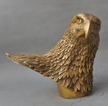 

Crafts statue marked chinese fengshui pure Brass bird king Eagle Hawk head statue Sculpture