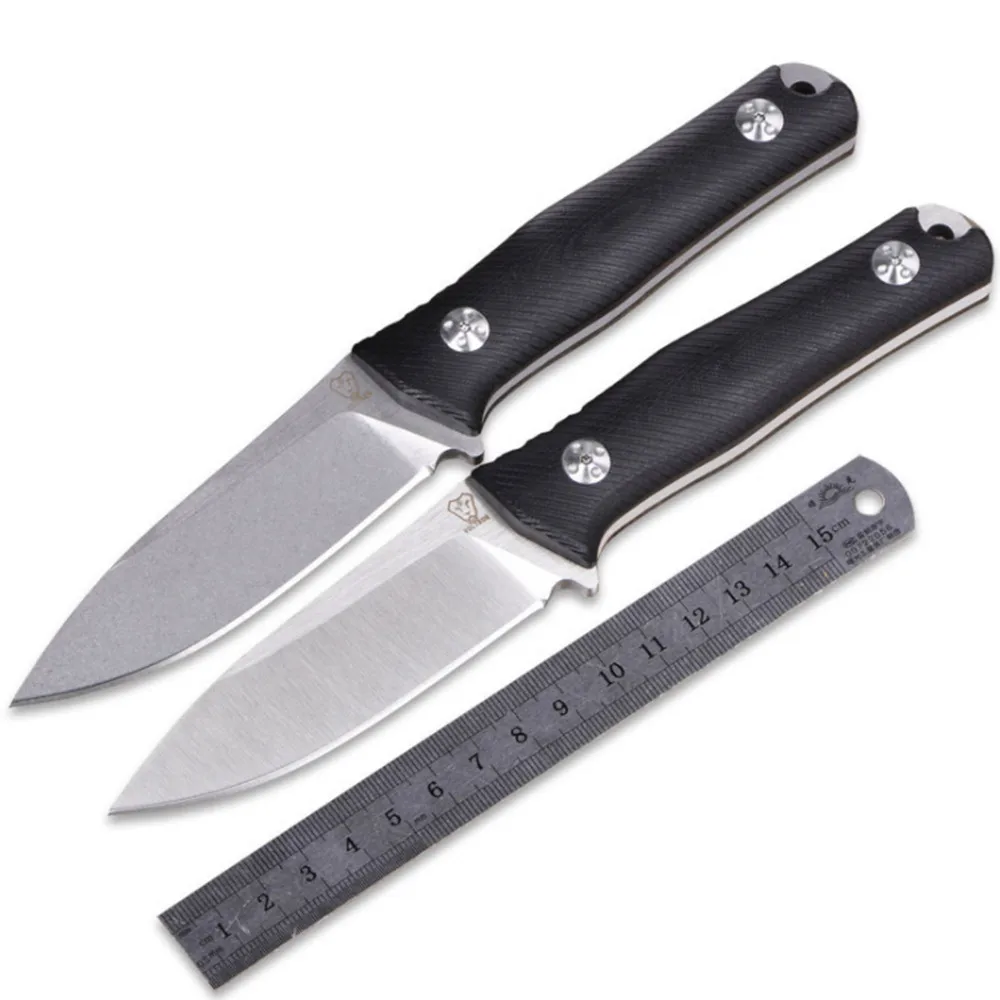 

Hot Fixed Blade Knife Stonewashed D2 Blade Black G10 Handle Hunting Camp Survival Tactical Straight Knives Outdoor Tools