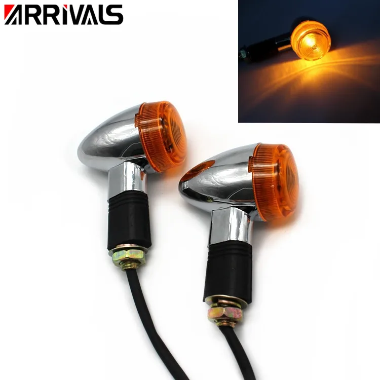 

Motorcycle accessories Light 12V 4pcs Amber Chrome Bullet Front Rear Turn Signal Blinker Indicator Light