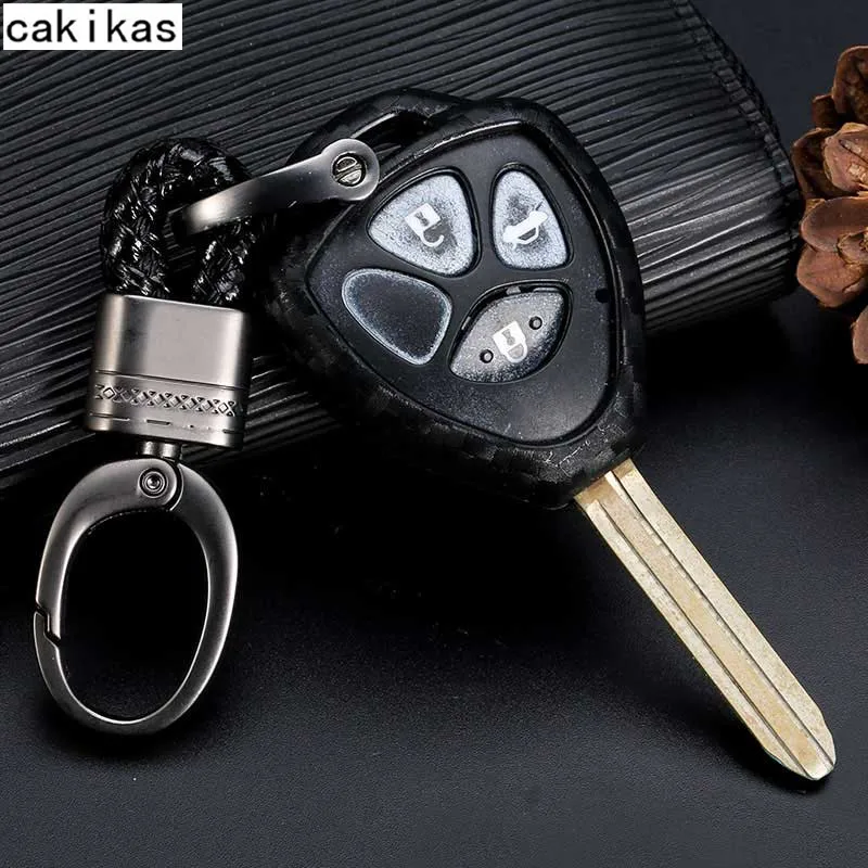 Силиконовый чехол брелок из углеродного волокна для Toyota Auris Camry Rav4 Corolla Prado Yaris enza