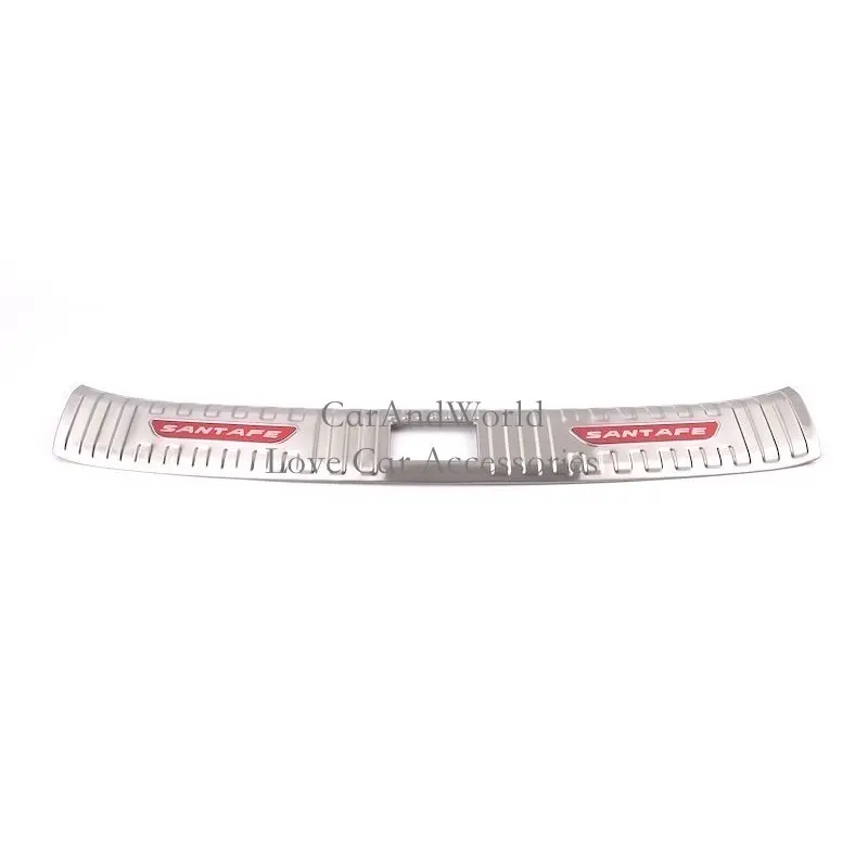 01-red 1pcs Нержавеющая сталь для hyundai Santafe Задний бампер протектор хвост дверной порог панель декоративная крышка отделка автомобильные аксессуары - Цвет: 01-red 1pcs