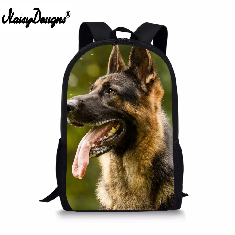 New 16 inch Animal German Shepherd Dog Print Women Chlidren Backpack