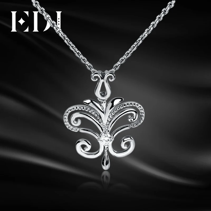 

EDI 2017 Woman Genuine 925 Sterling Silver Chain Necklaces Lab Grown Pendant Necklace For Women Fine Jewelry Christmas Gift