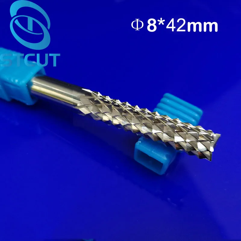 

1pc 8*42mm Corn Teeth End Mill, Milling Cutter CNC Router Bits Tools PCB, Printed Circuit Board Cutter on HDF,Fiber Glass