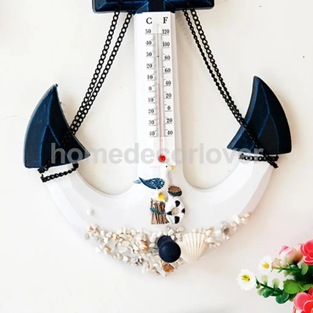 Wooden Anchor Nautical Hanging Ornament Decoration Plaque Home Decor Model