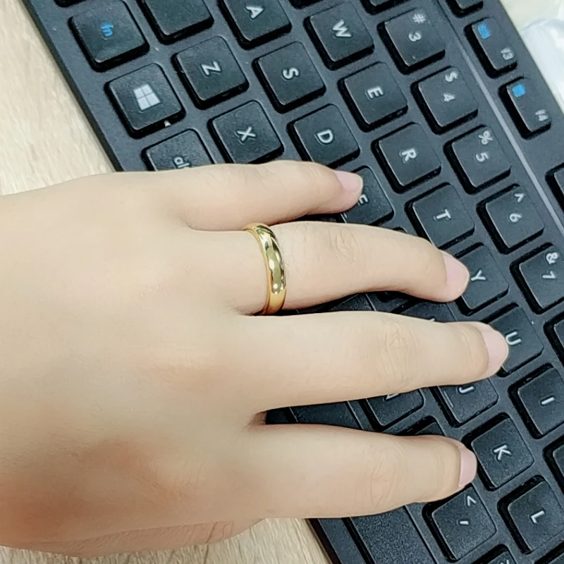 Женское кольцо из карбида вольфрама золотого цвета шириной 4 мм|tungsten carbide|gold colorring