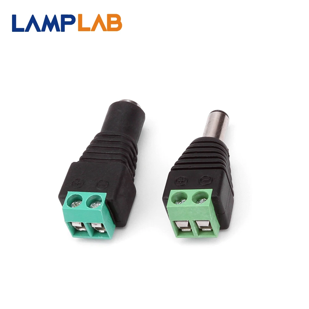 

DC Connector Welding Male Female Power Plug Free Adapter Cable for LED Strip Light 5050 2835 5.5*2.1mm 5 PCS/Lot With Screw