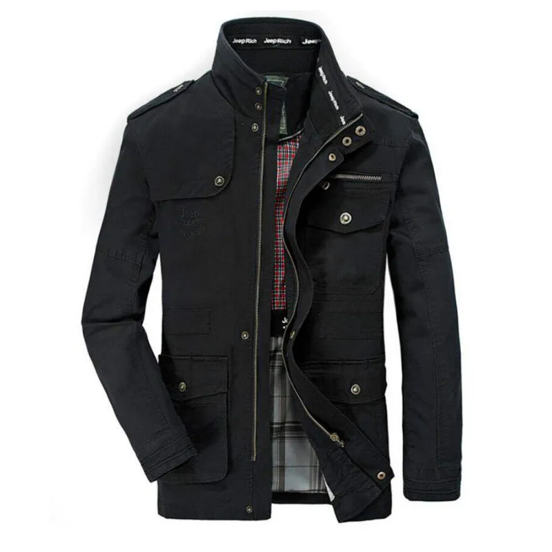 Günstige Männer der windjacken 5xl 6xl 7xl 8xl Multi tasche armee military baumwolle Bomber jacken schlank für männer Streetwear Graben parka mäntel