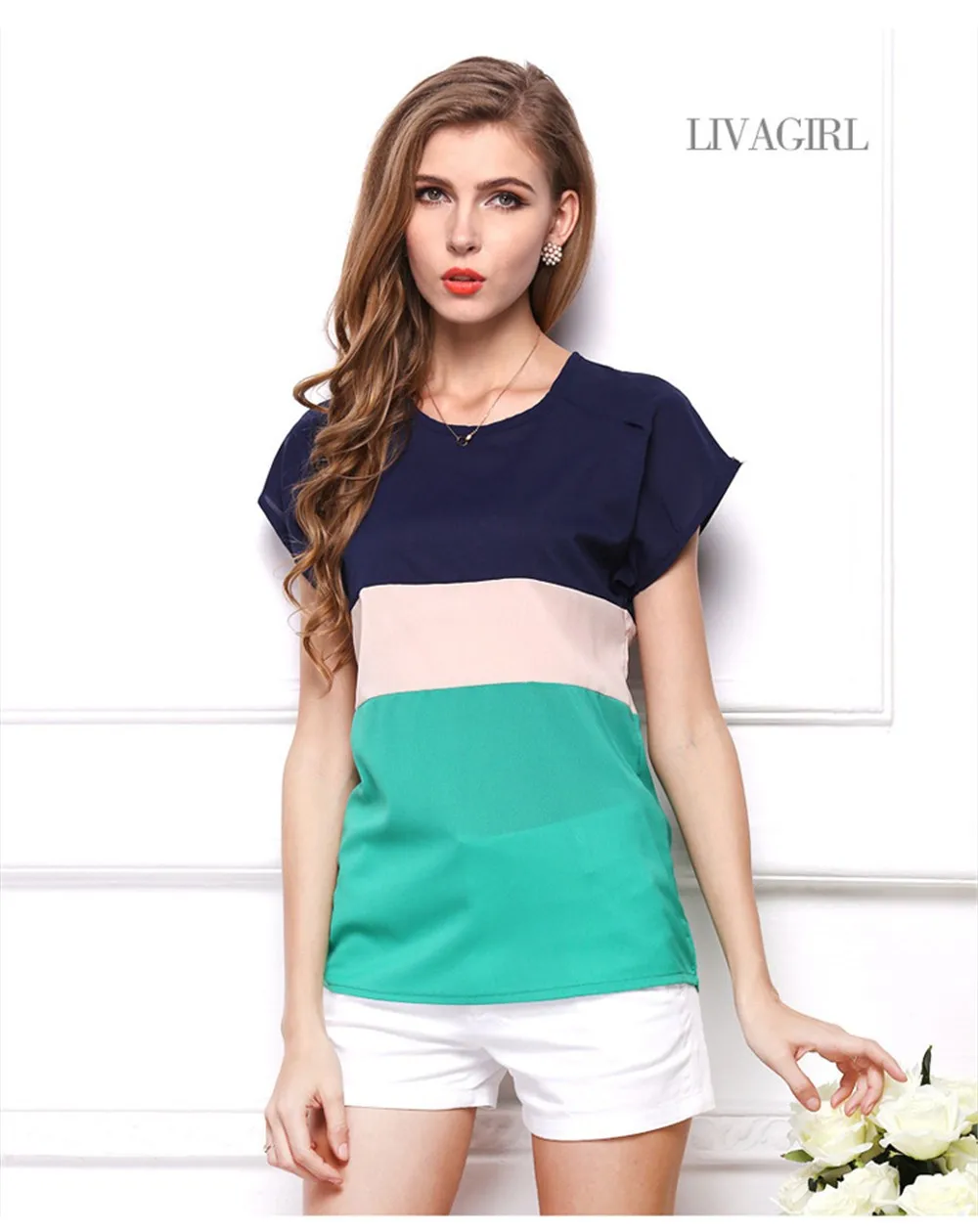 2015 Blouse Woman's Breathable Tops Loose Women T-shirt Pullover Plus Size XXL Casual Women T-shirt Cheap Chinese Blouse T shirt (5)