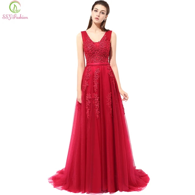 Robe De Soiree Ssyfashion Lace V Neck Y Sleeveless Long Evening Robe De Soiree Ssyfashion Lace V Neck Y Sleeveless Long Evening Dress Cover Back Sweep