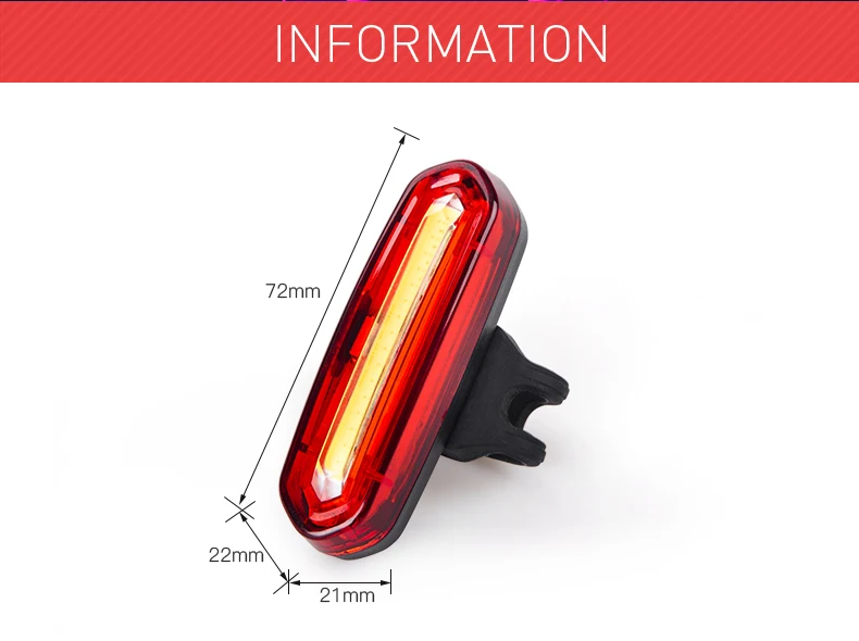 Excellent INBIKE New Bike Light Bicycle Tail Light USB Rechargeable Waterproof Cycling Taillights LED COB Warning Lights NX605 3