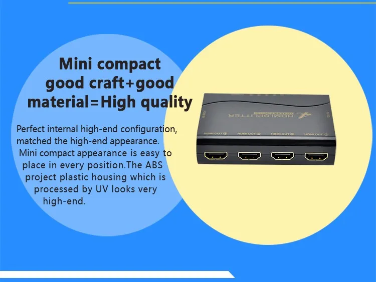 Ckl hd-94m 1*4 4 Порты и разъёмы Mini HDMI Splitter Поддержка 1.4 В 3D 1080 P