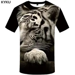 KYKU Тигр футболка смешные футболки животных одежда Одежда в стиле хип-хоп Oversize-футболка короткий рукав 3d футболка Для мужчин 2018 новые летние