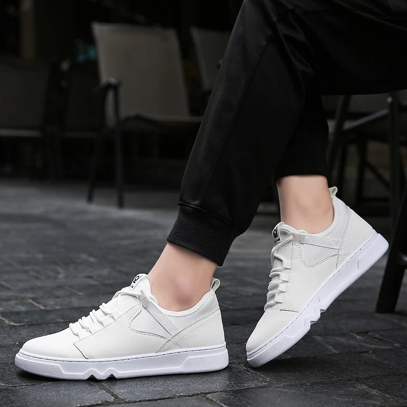 Oeak/кроссовки для мужчин; Вулканизированная обувь; простая повседневная обувь с круглым носком; Белая обувь; Walkerpeak zapatillas