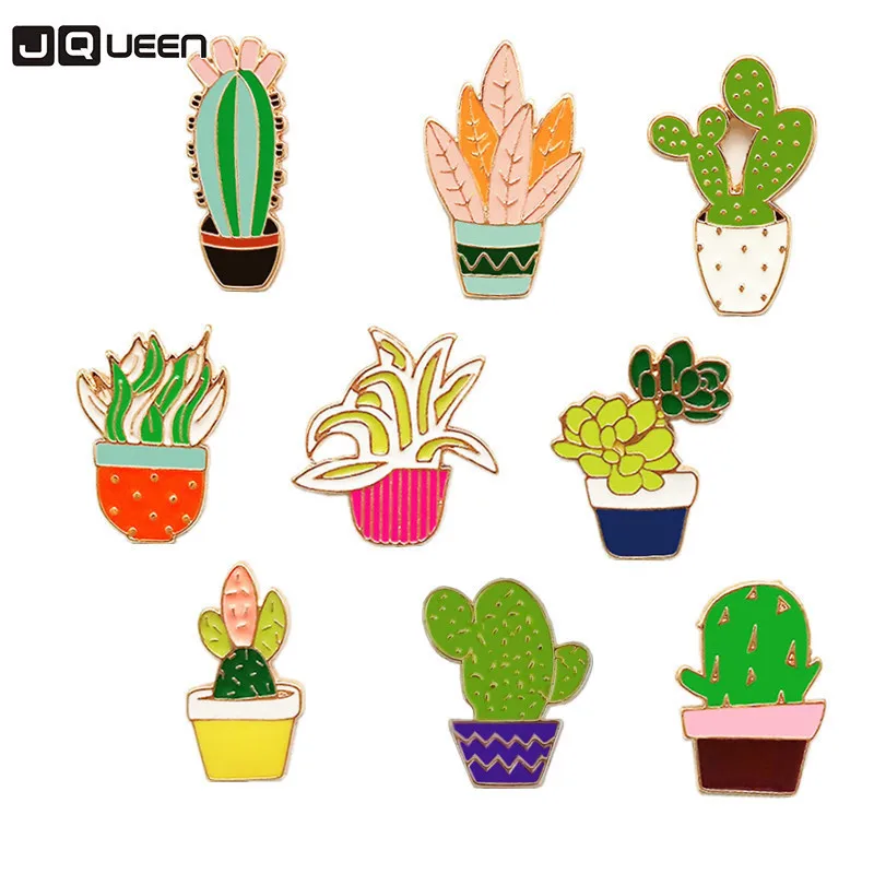 

Forest Original Small Grass Flowerpot Brooch Pins Fresh Botany Flowers Plants Oil Dripping Brooch Originality Women Ornaments