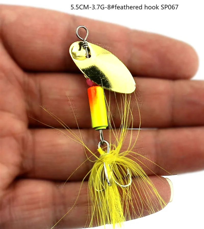 Hengjia жесткий металлические Spinnerbaits лезвие блестки прикормы Spinner ложки приманки PESCA рыболовные снасти с Крючки - Цвет: SP067