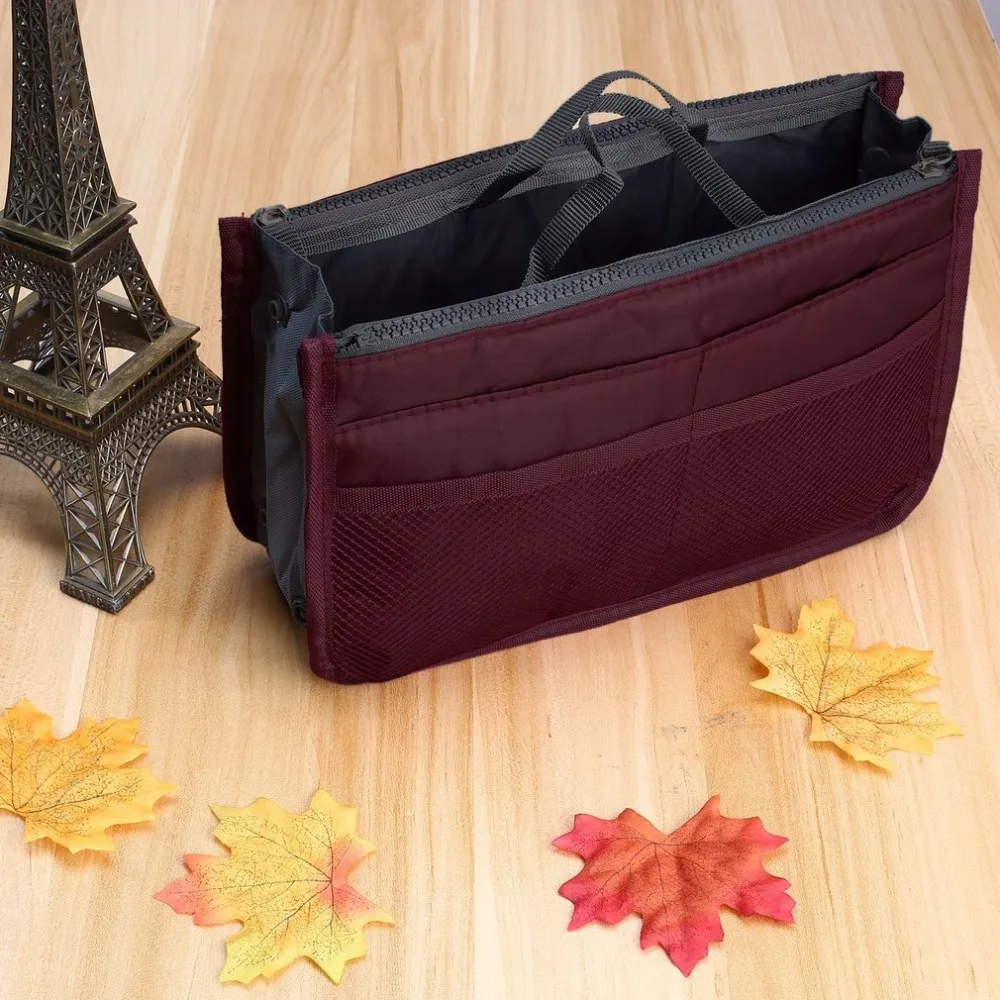  Travel Handbag Purse Dual Organizer Insert mp3 phone cosmetic Storage Nylon Bag in Bag New Well Sel