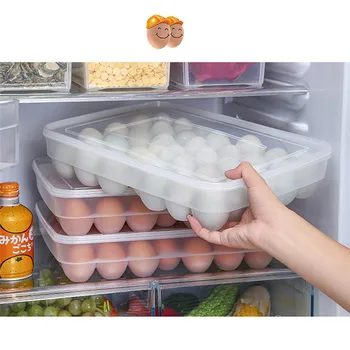 

Clear 34 Grid Plastic Egg Food Container Storage Box Single-Layer Egg Box Basket Organizer Home Kitchen Transparent Case Egg Box