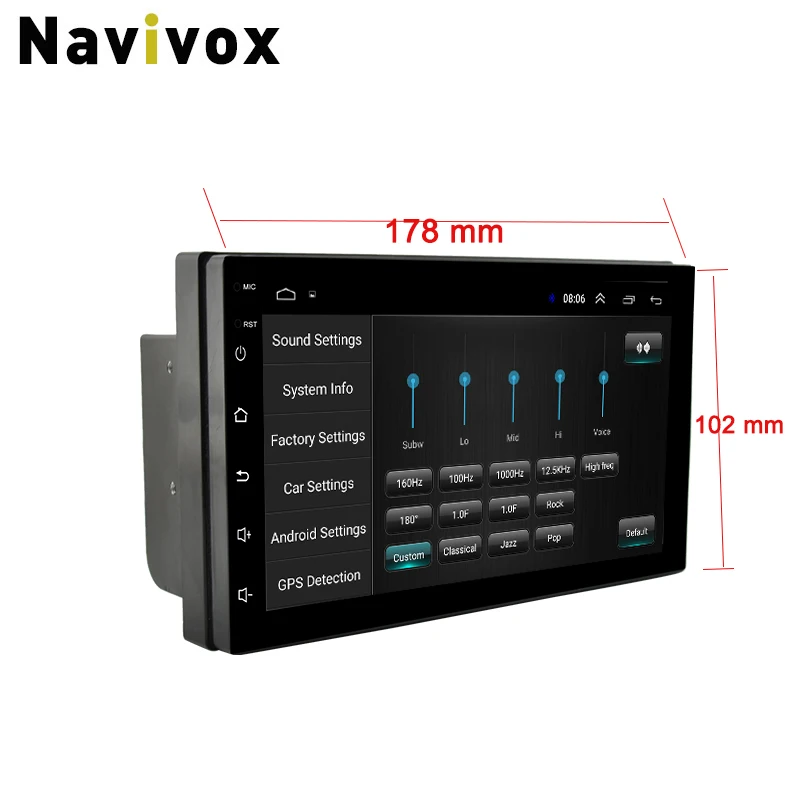 Автомагнитола Navivox Универсальный аудиоплеер 2 Din на платформе Android 8.1 с GPS для