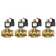 G" Нормально открытый латунный Электрический электромагнитный клапан для воды воздуха 0-1.6Mpa 232psi Электрический магнитный клапан