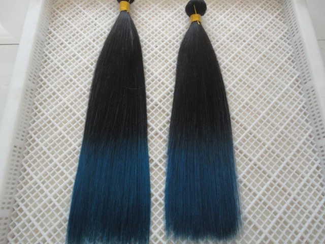 

14"~24" 3pcs/pack 100% Indian Virgin Remy Hair Silky Straight Machine Weft Two Tone T color Ombre Hair Extension