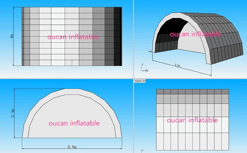 6.8 х 4 х 3.4 м ткань Оксфорд надувные этап палатки, надувные стадии покрытия, надувной навес для концерта с бесплатной доставкой;