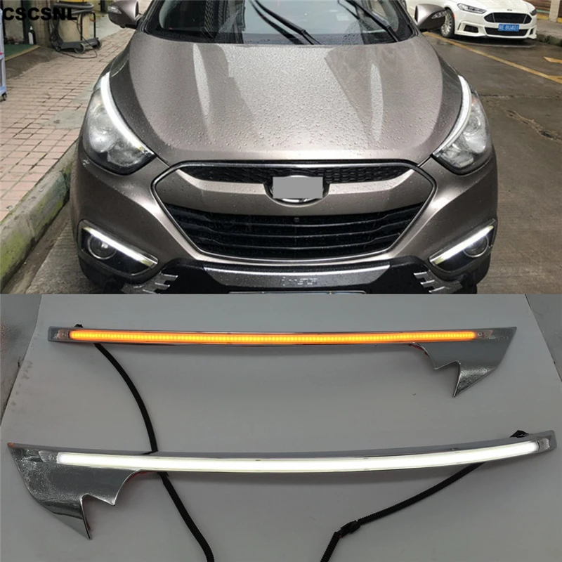 CSCSNL 2 шт. светодиодные дневные ходовые огни DRL для Hyundai IX35 2010 2013 с реле поворота