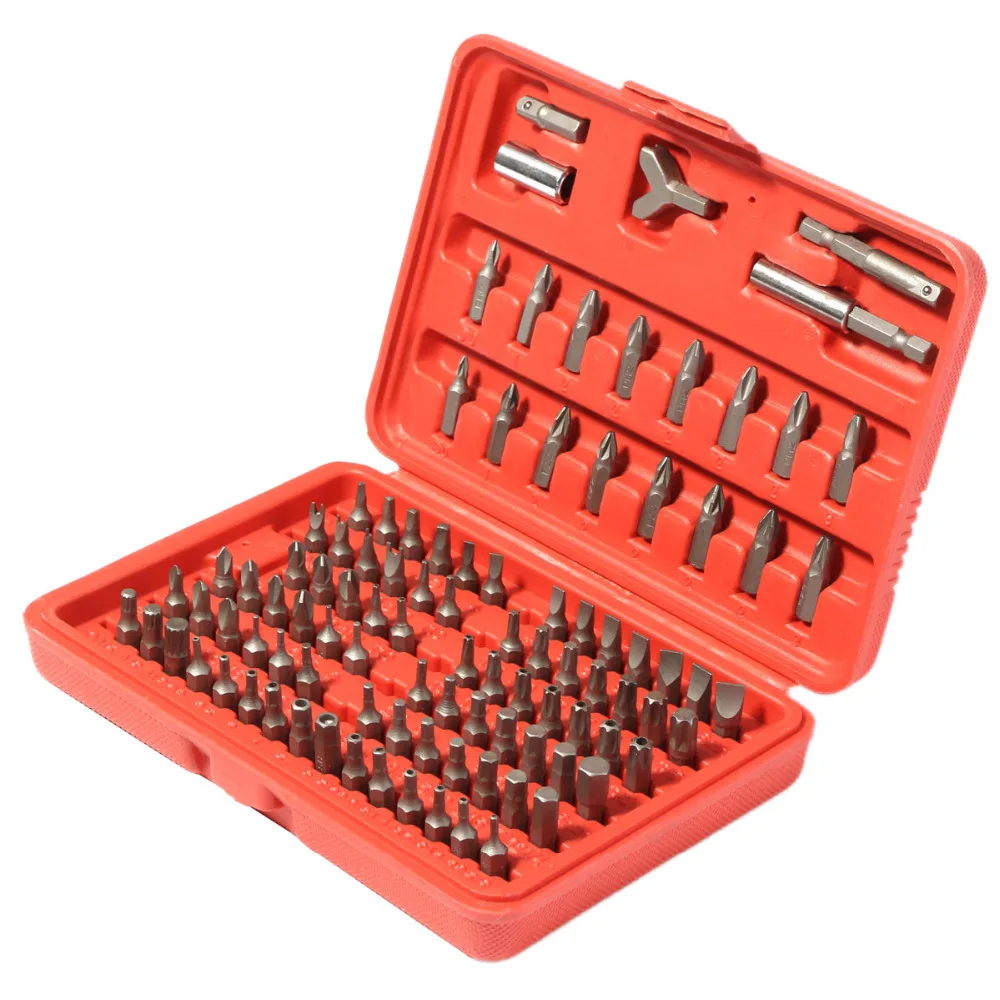 100 Pcs Security Screwdriver Bit Set Tamper Proof Torx Tamper Hex Key Phillips Slotted Tri Wing