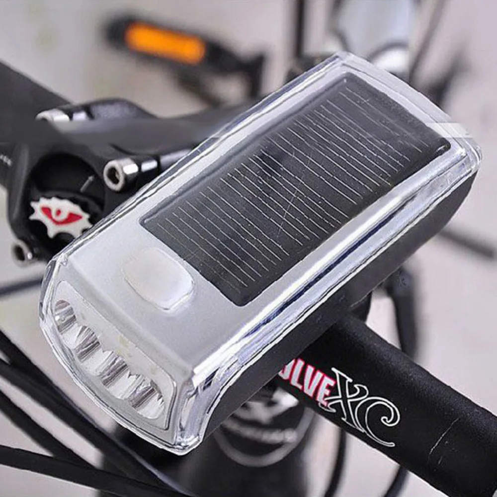Solar Power Bike Lights Bicycle Led Light 3 Mode 4 LED Vintage