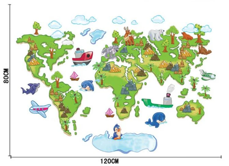1 шт. карта мира виниловые наклейки на стены s для детских комнат офиса гостиной спальни фон стикер Adesivo де Parede плакаты