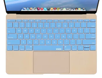 

XSKN Blue Color Silicone Notebook Keyboard Protector Cover Skin for MacBook 12 inch, English Language US Layout