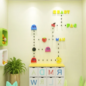 

Cartoon Pixel Game Wall Decoration Painting Kindergarten Classroom Layout Wall Sticking 3D Baby Early Education Center
