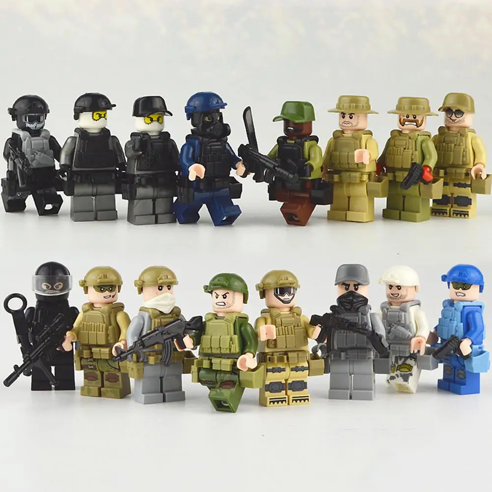 

16 Types Children's Puzzle Dolls Camouflage Army Human figure Toys Gift MIni Soldier Fans Model Toys Collection