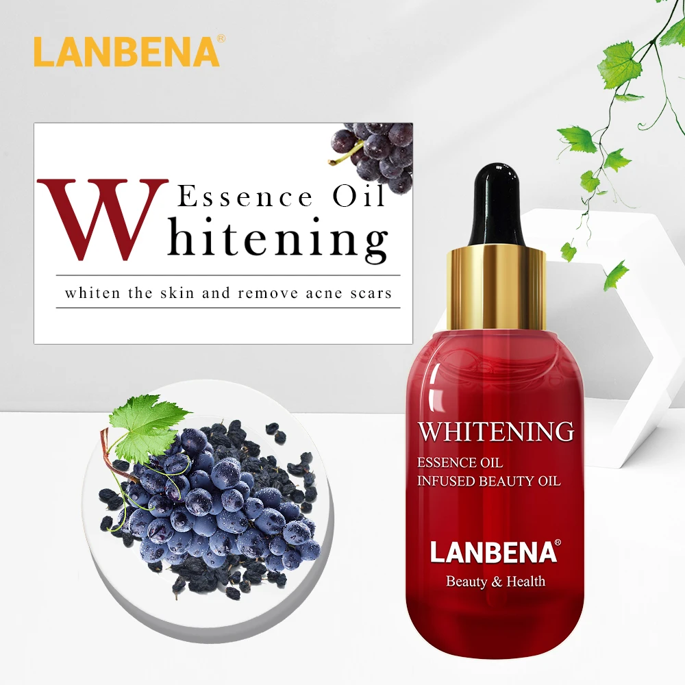 Lanbena Whitening Essential Oil Vitamin C Skin Serum Face Cream Remover Speckle Fade Dark Spots Nourishing Firming Anti-aging