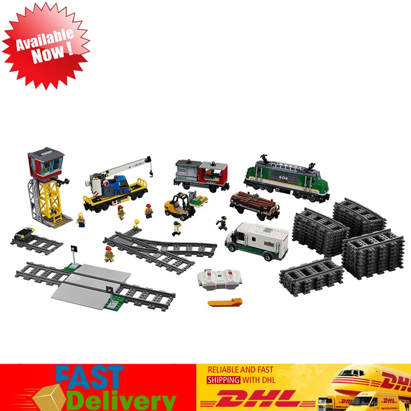 

Lepin 02118 1373Pcs City Cargo Train Bluetooth Remote Control Motorized Building Blocks Bricks Toys Compatible LegoINGlys 60198