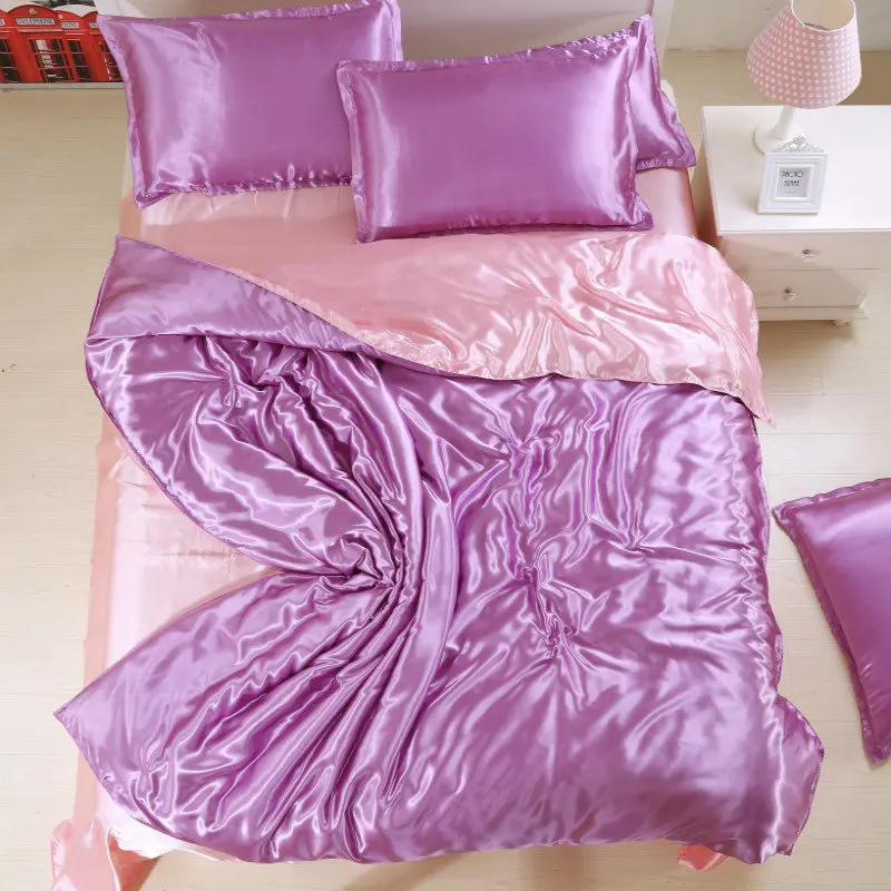 LOVINSUNSHINE роскошный пододеяльник одеяло постельные принадлежности набор s двойной роскошный Шелковый Комплект постельного белья AX05 - Цвет: 2