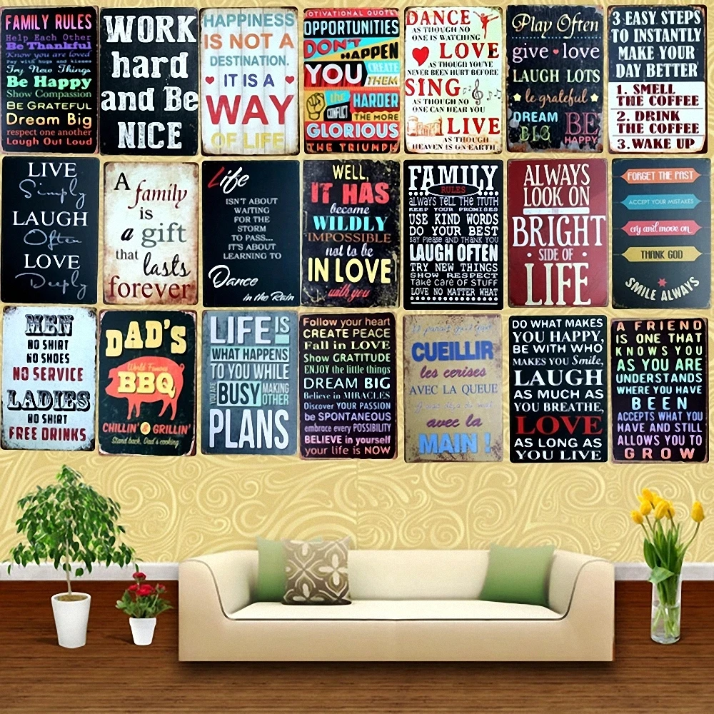 About "Poetry \ Inspirational slogan" 20X30 CM Mix Items Metal Painting