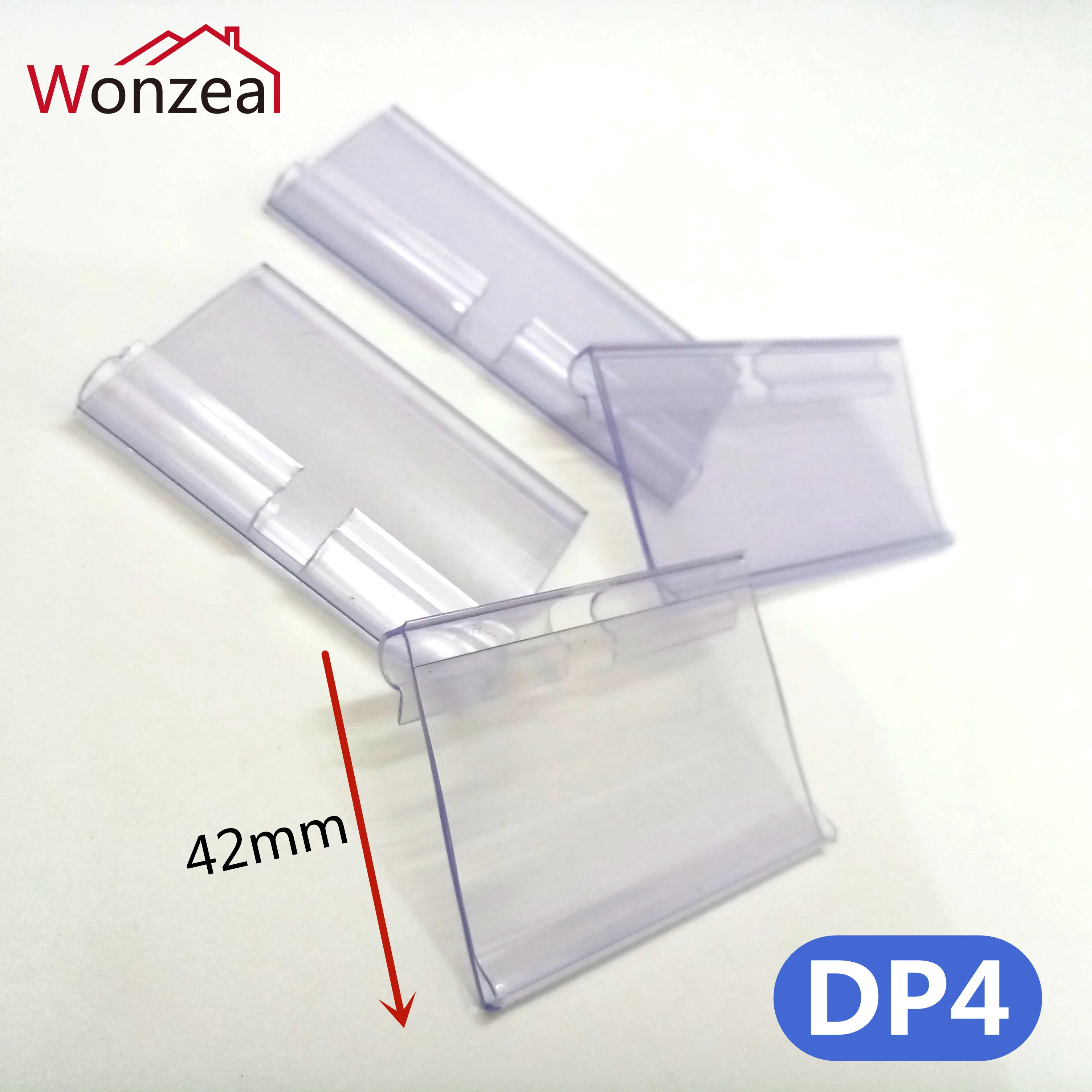 

10pcs Clear PVC Plastic Price Tag Sign Label Display Holder Thickening For Store Shelf Hook Rack or Supermarket