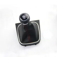OEM Leather Red Stitch Manual Transmission MT Gear Shift Knob Cover For VW GOLF 6 VI MK6 Jetta 5 MK5 1KD 711 113 A