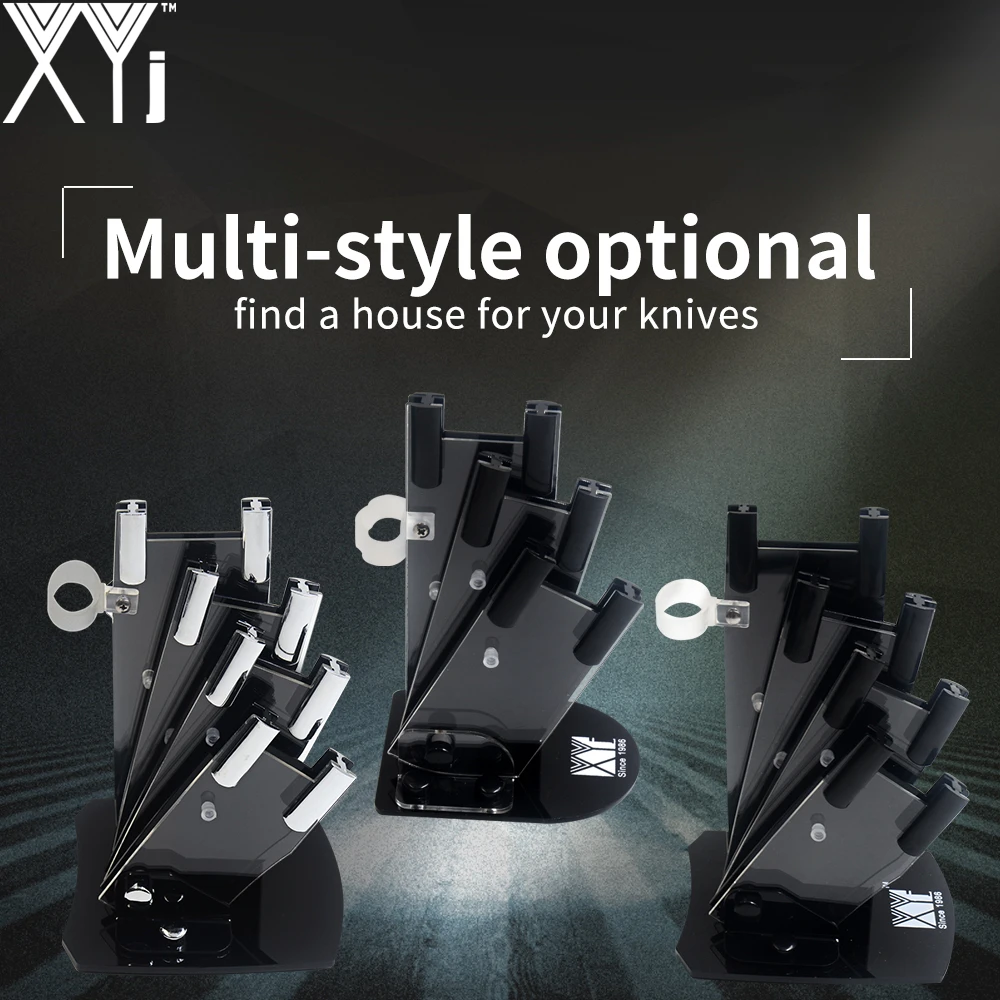 

XYj Kitchen Knives Block Flexible Ceramic Knife Stand Black Acrylic Multifunction Cooking Knife Holder Chef Practical HolderTool