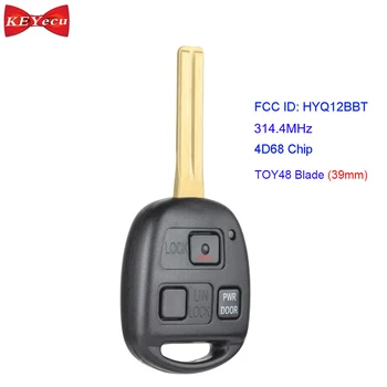 

KEYECU for Lexus ES330 RX330 RX350 RX400h Remote Key Fob 314.4MHz HYQ12BBT TOY48 Blade 39mm