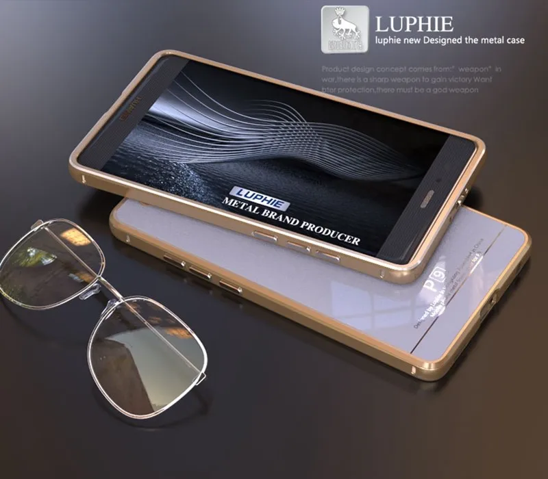 For huawei P9 case tempered glass cover metal bumper (5)