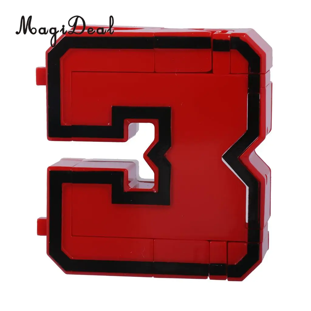 MagiDeal 1Set Numbers Armour Team Transform Robot Toy for Kid Role Play Display Toy Math Teaching Prop Boys Great Gift Present