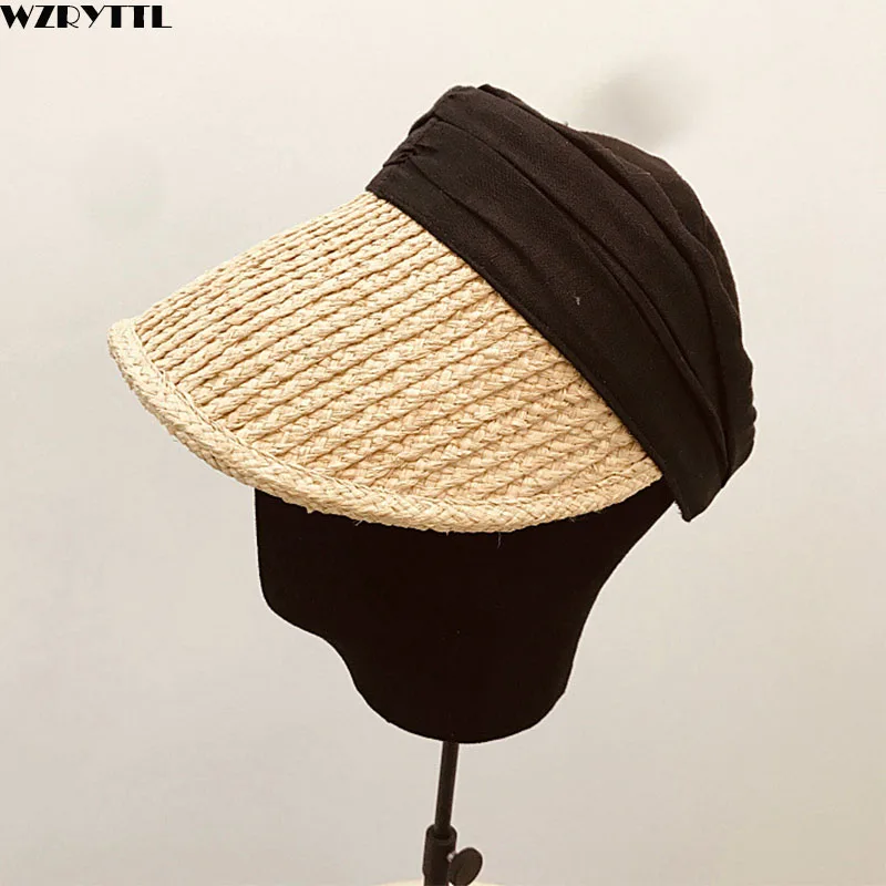 Женская плетеная шляпа с широкими полями Raffia летняя соломенная гусиным языком