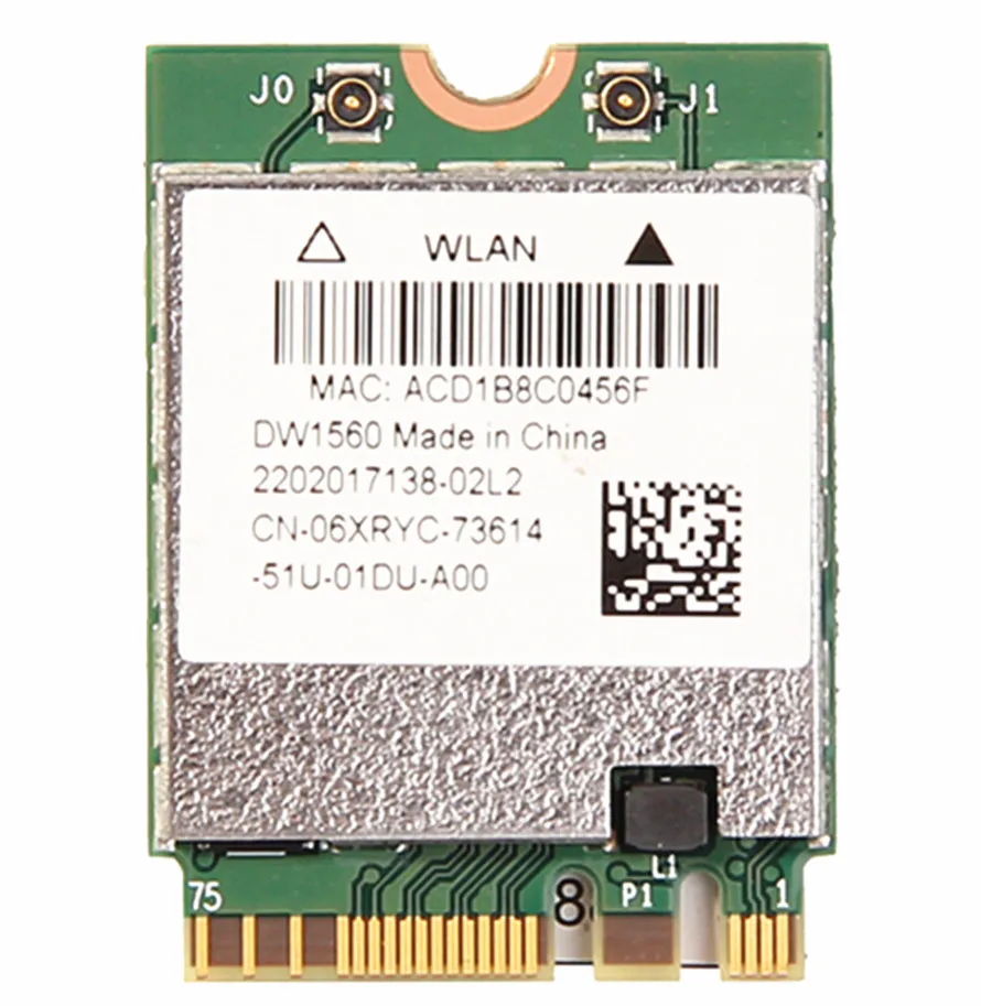 

SSEA New Wireless Adapter Card for DELL DW1560 for Broadcom BCM94352Z WIFI Bluetooth BT 4.0 NGFF 802.11AC 867Mbps 2.4G/5Ghz
