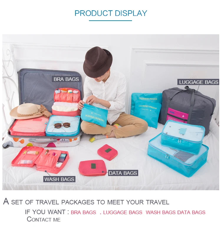 Новое поступление корейский стиль 6 шт./компл. дорожная домашняя сумка для хранения багажа органайзер для хранения одежды Портативный чехол