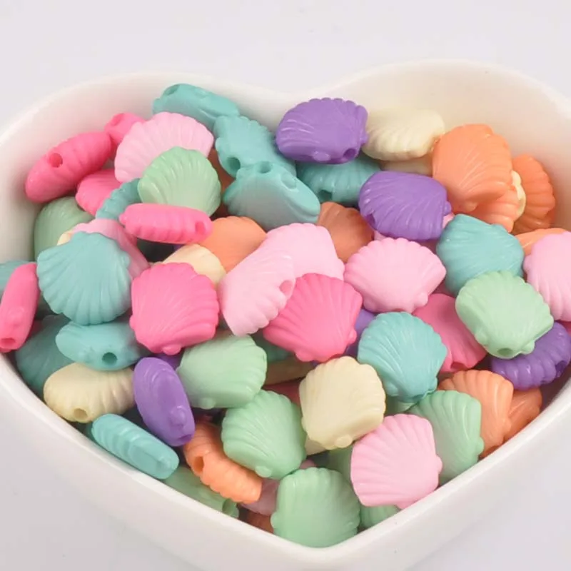 

Mixed Color Acrylic Neon Matte shell spacer beads for jewelry making 50PCs 11x12mm YKL0608X