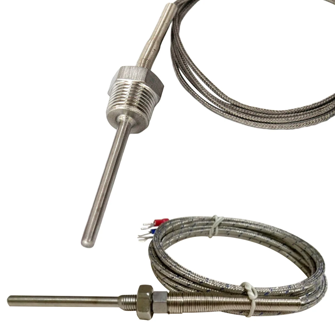 

High Temperature Thermocouple Type Probe Sensors Thermometer Fixed Thread Mounted Waterproof Temperature Probe Generic New