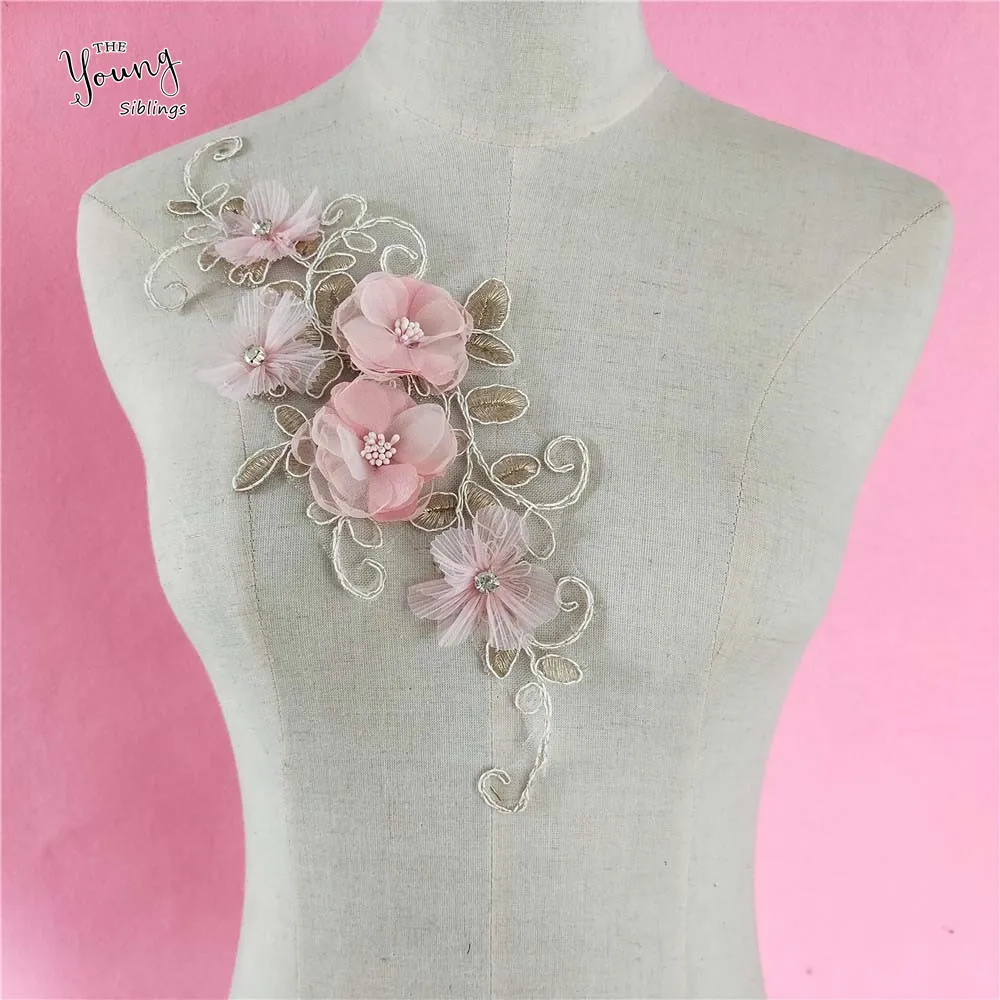 Pink-flower-Craft-embellishment-Garment-motif-Design-Embroidery ...
